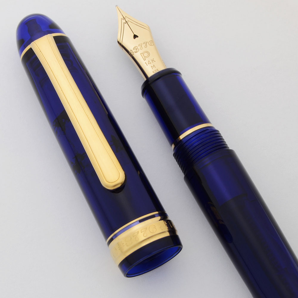 Platinum 3776 Century Fountain Pen - Chartres Blue w Gold Trim, C